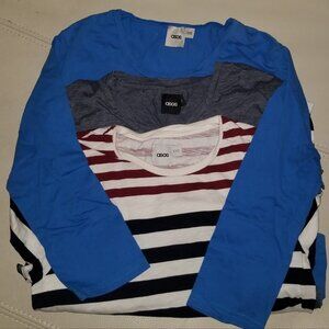 Career Casual Shirts Cotton Basic Solid & Stripes Bundle 1 long 2 short sleeves